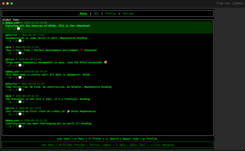 Fido terminal demo